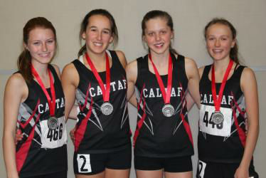From left: Fiona, Erika, Shaniah and Annika, Provincial Silver Medalists in the 4x400m relay