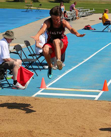 Dylan winning the gold in Long Jump