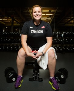 A photo shoot with para shot putter Jenn Brown on October 27, 2014.
